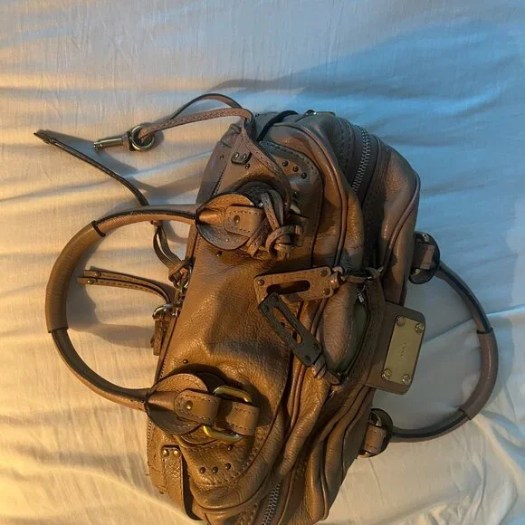 Chloe Tan Leather Satchel with Gold Hardware - Picture 3 of 9